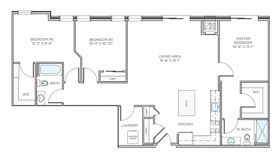 3 Bedrooms 2 Baths Floor Plan 8